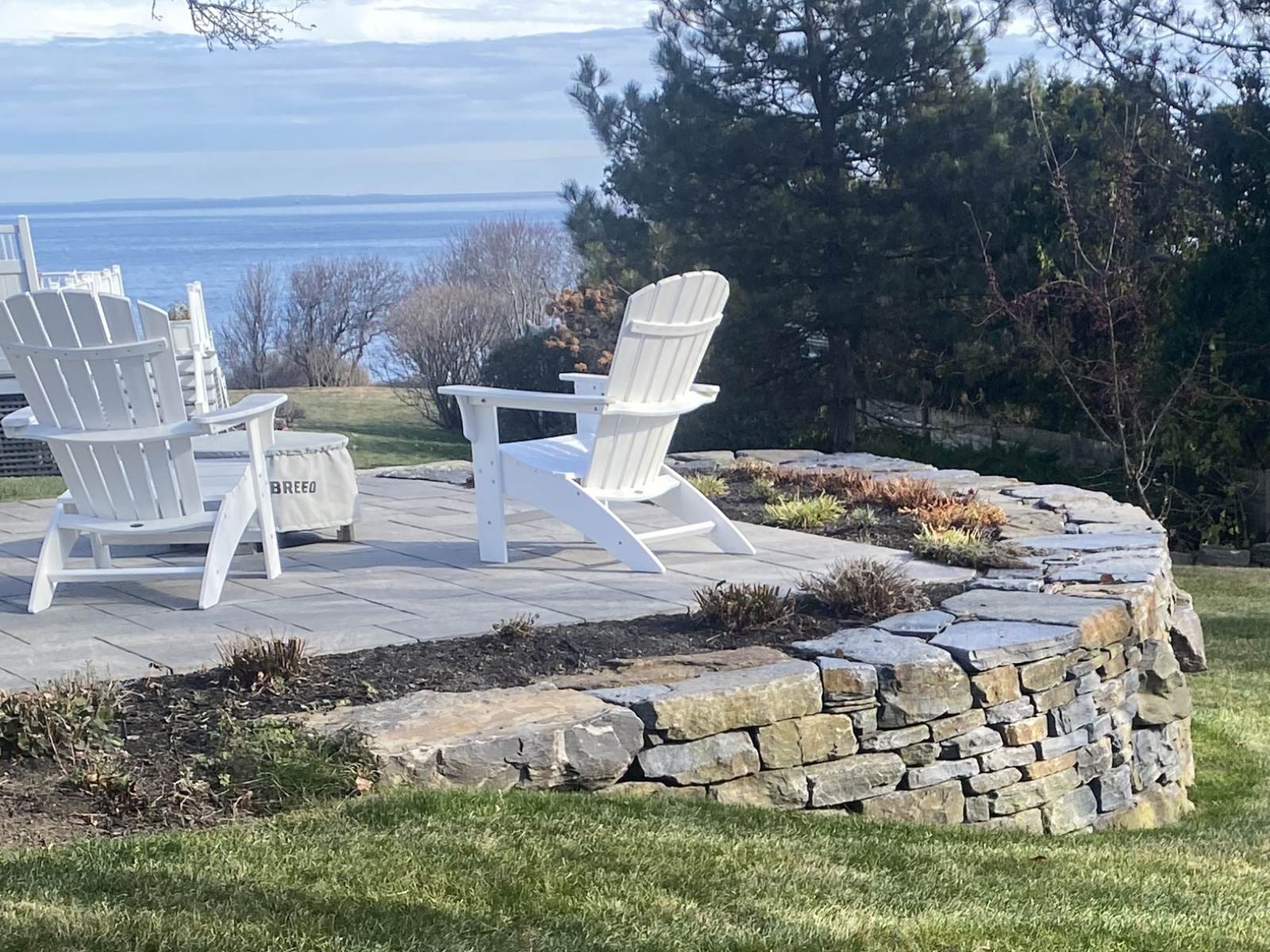 Completed coastal stone terrace