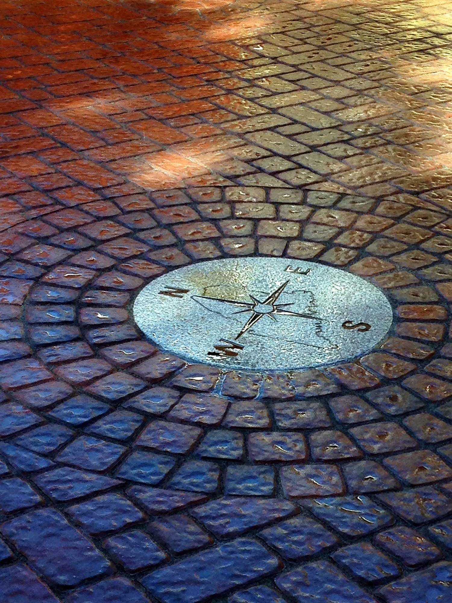 Custom stone compass inlay