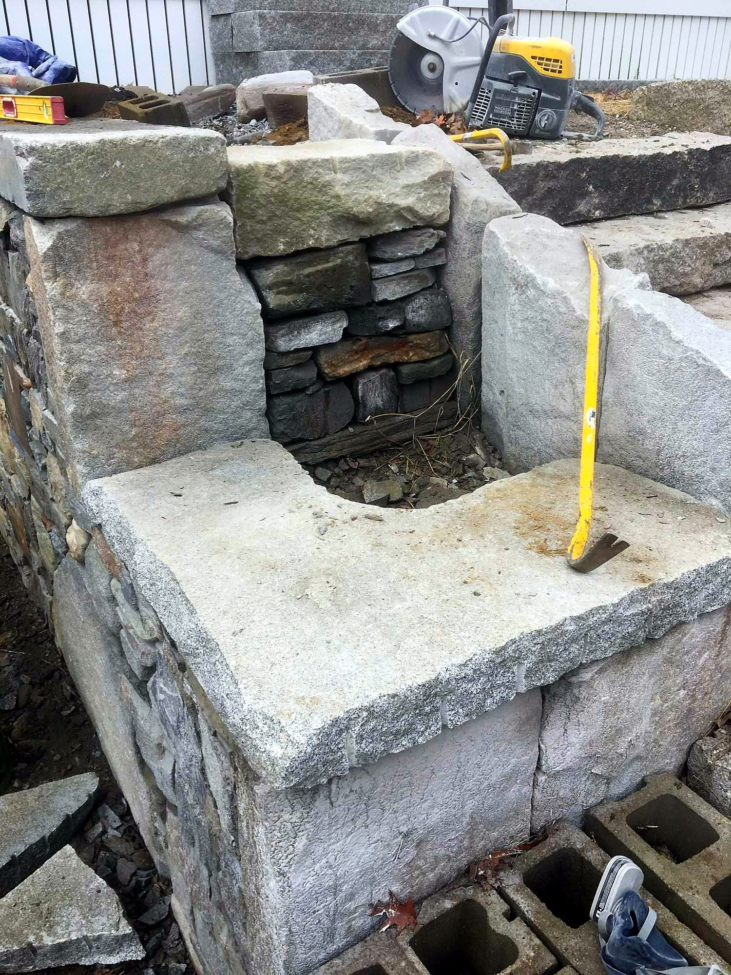Custom stone corner planter