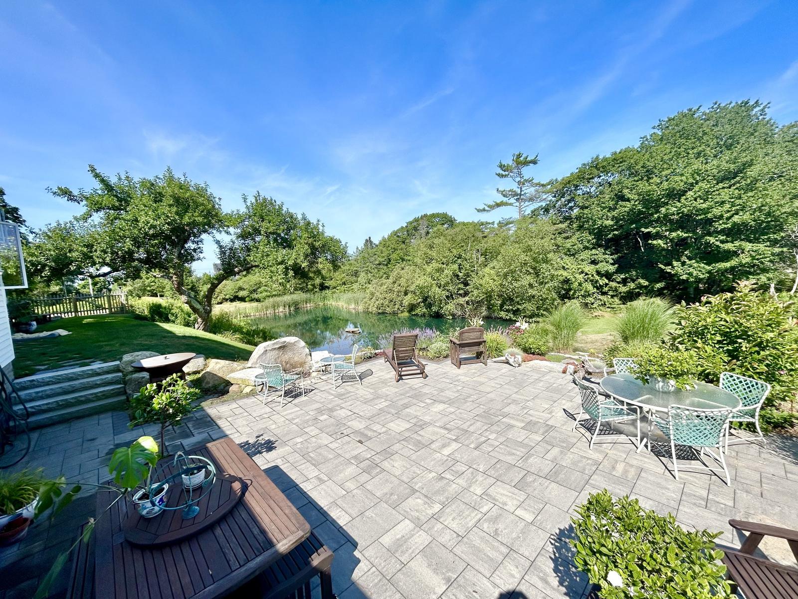 Garden patio from above