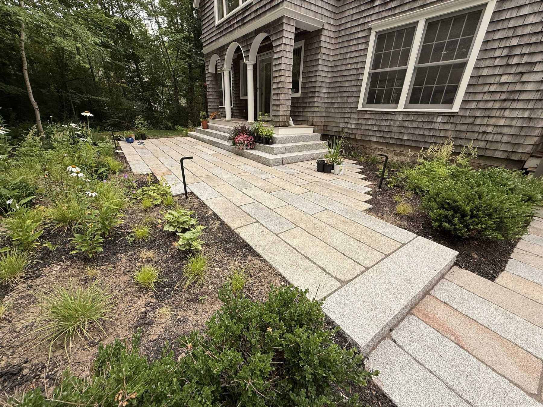 Entry porch with granite patio and steps