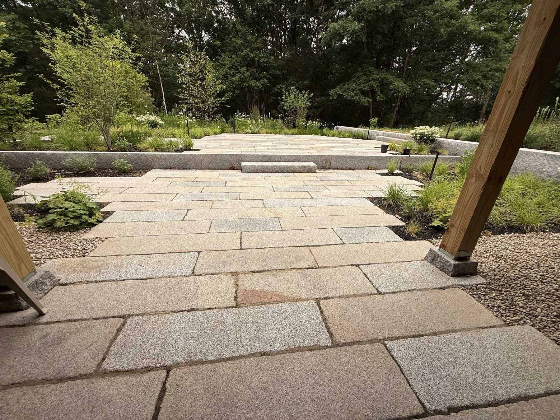 Granite walkway through a wildflower meadow