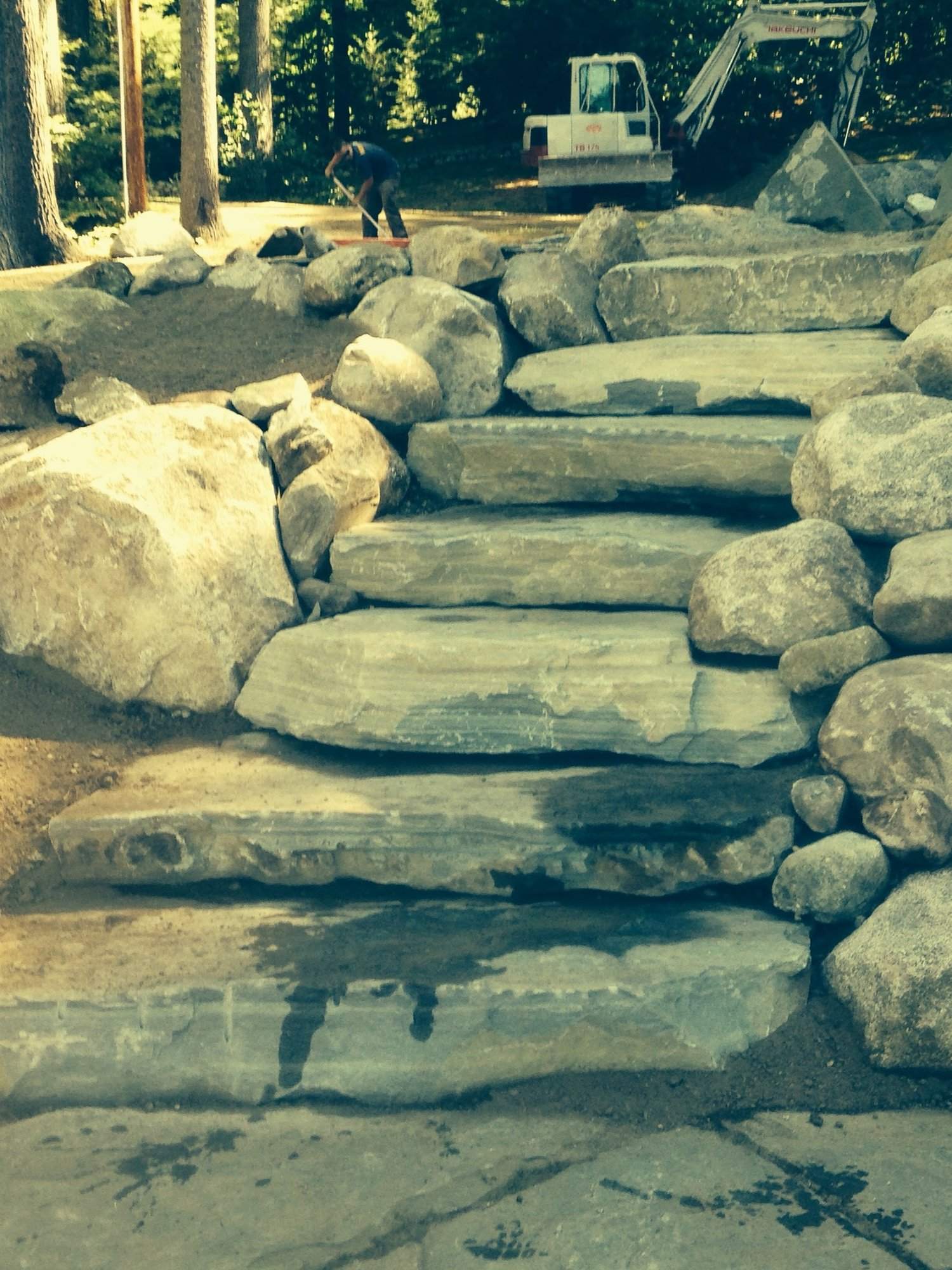 Natural stone stairs