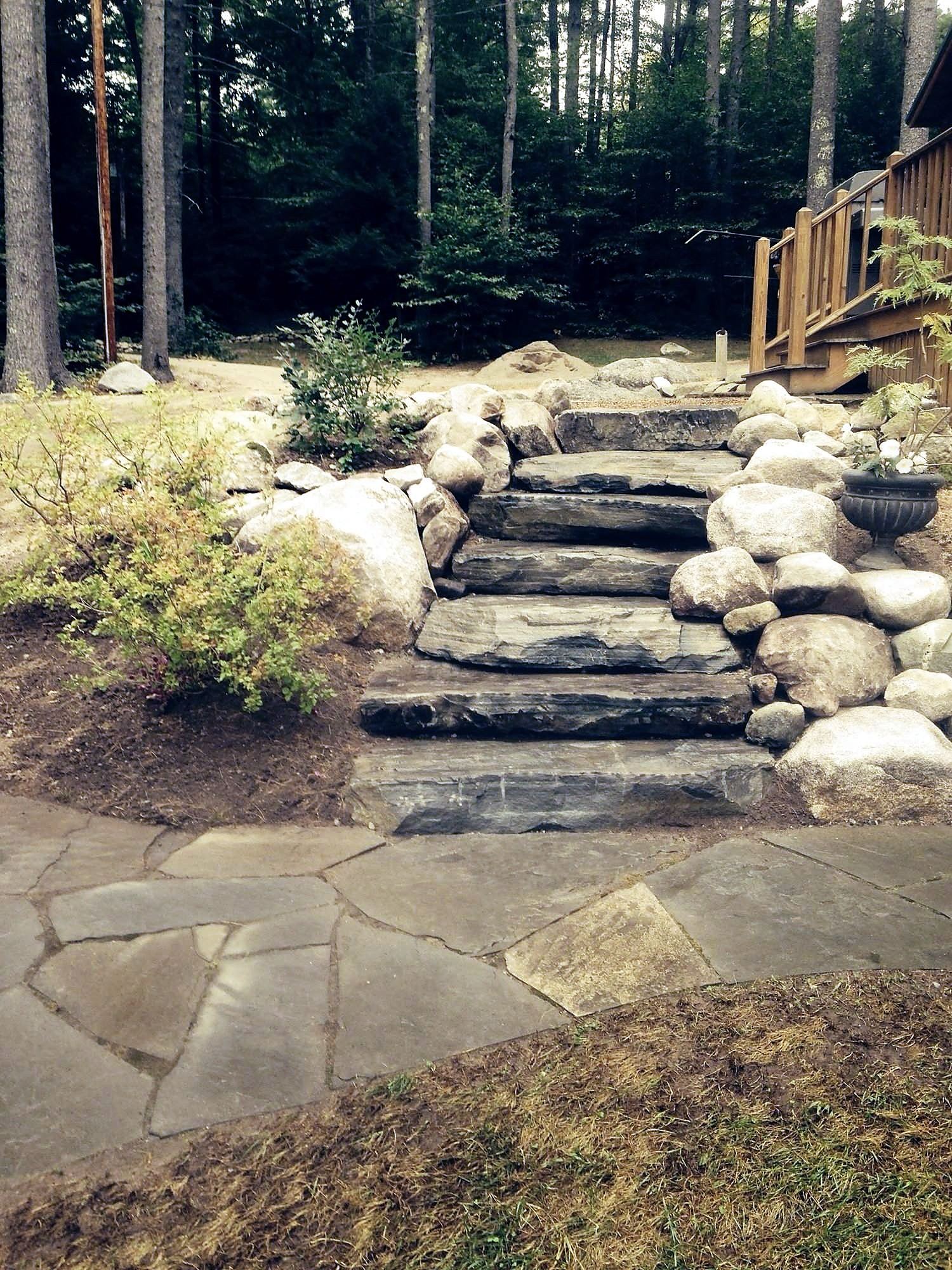 Natural stone stairs, detail