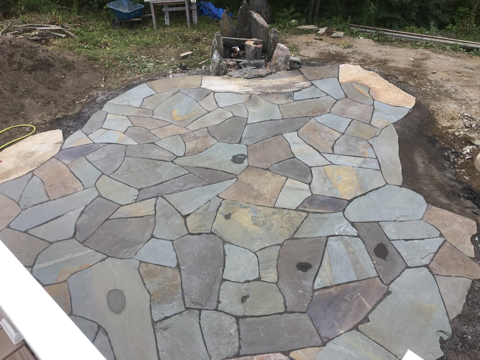 Stone patio in the landscape