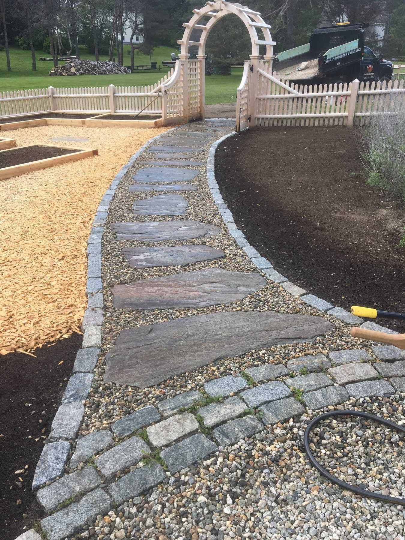 Simple paver patio, finished