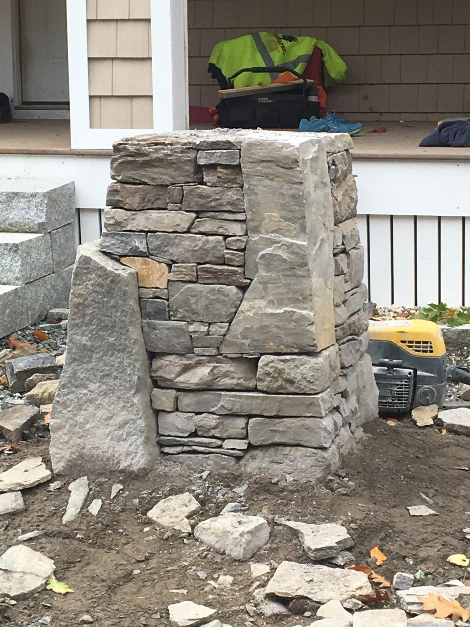 Custom stone pillar