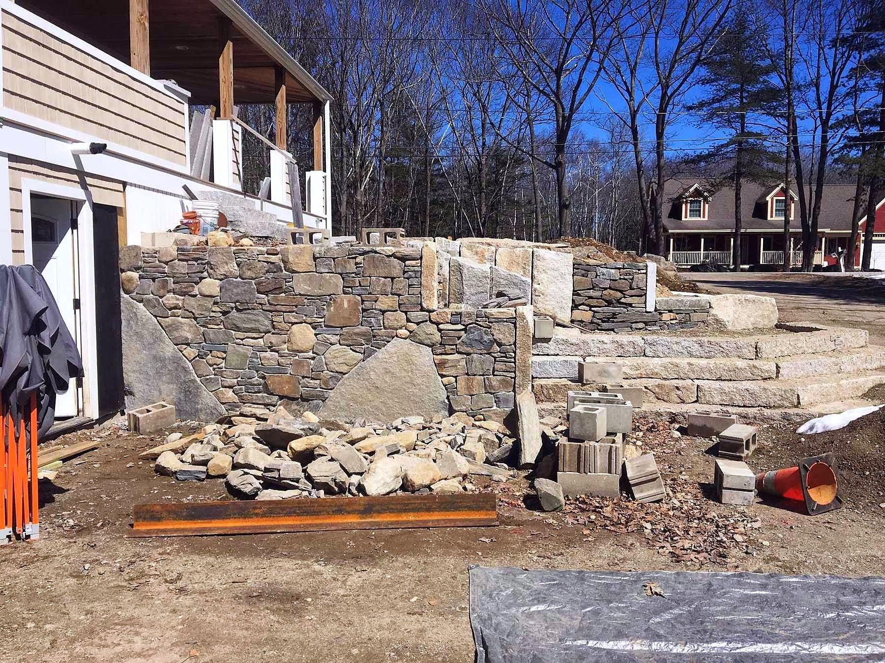 Exterior stone veneer, finished