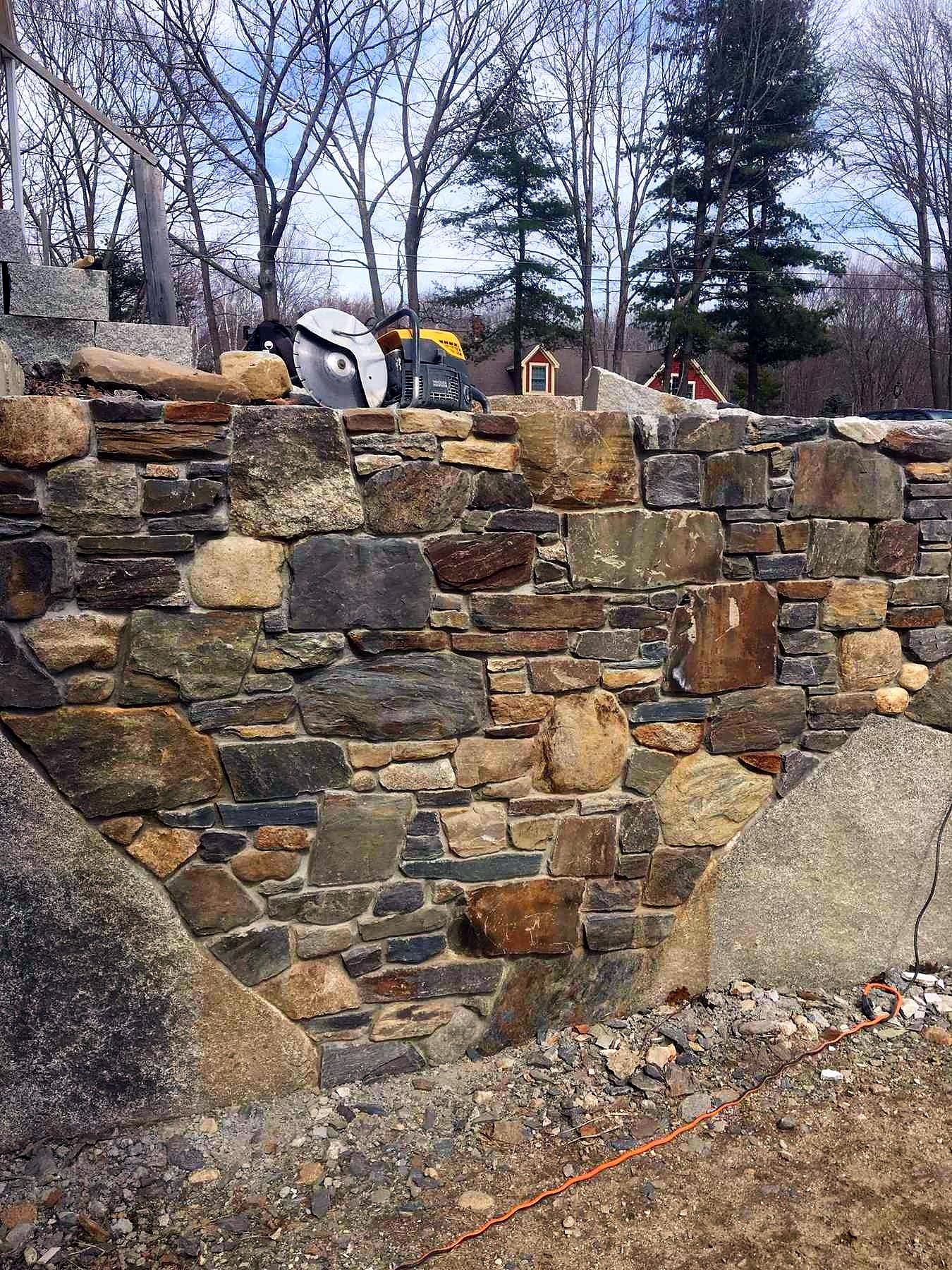 Exterior stone veneer detail
