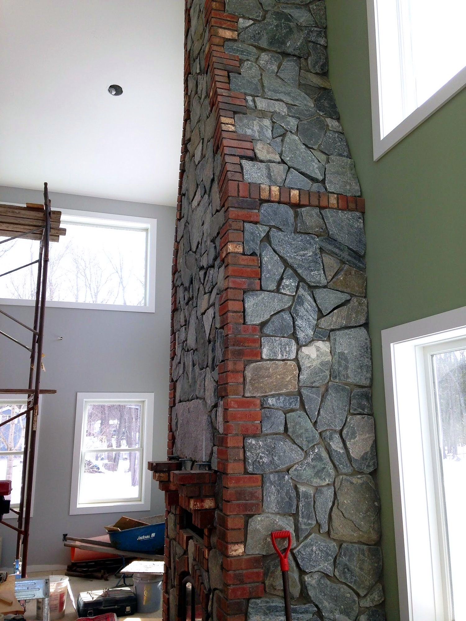 Interior stone veneer, finished detail